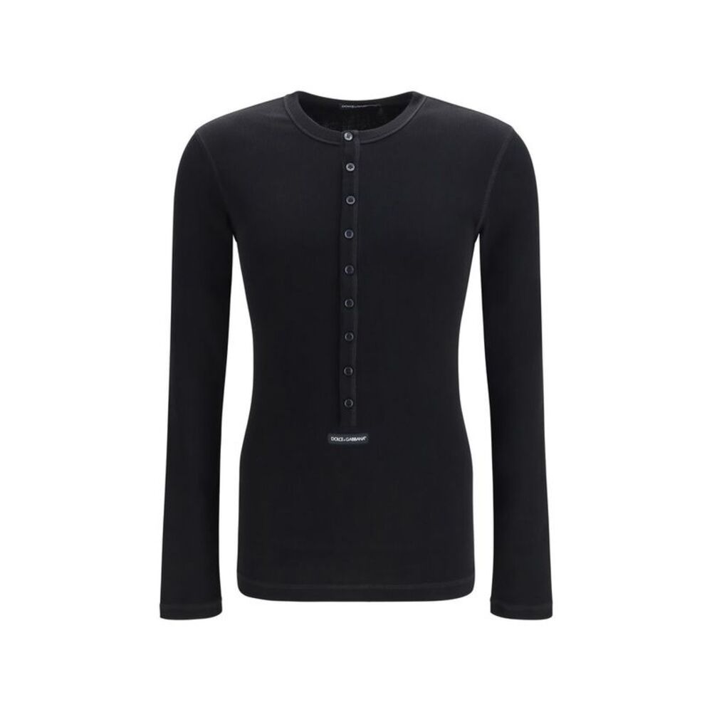 Dolce & Gabbana Black Cotton Long Sleeve Men's T-Shirt
